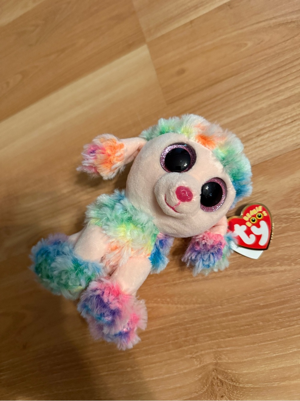Ty Rainbow Pastel Puppy Plush with Sparkle Eyes